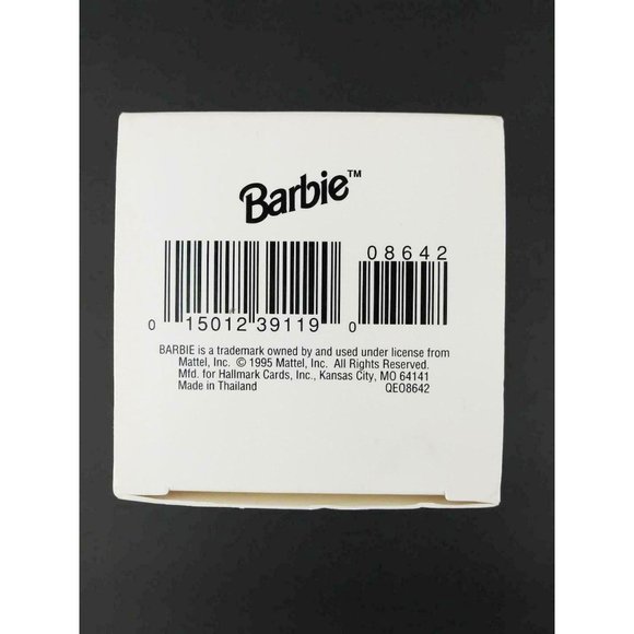 Barbie Hallmark Springtime ornament vintage 1997 New In Box Pink dress roses - Picture 10 of 12